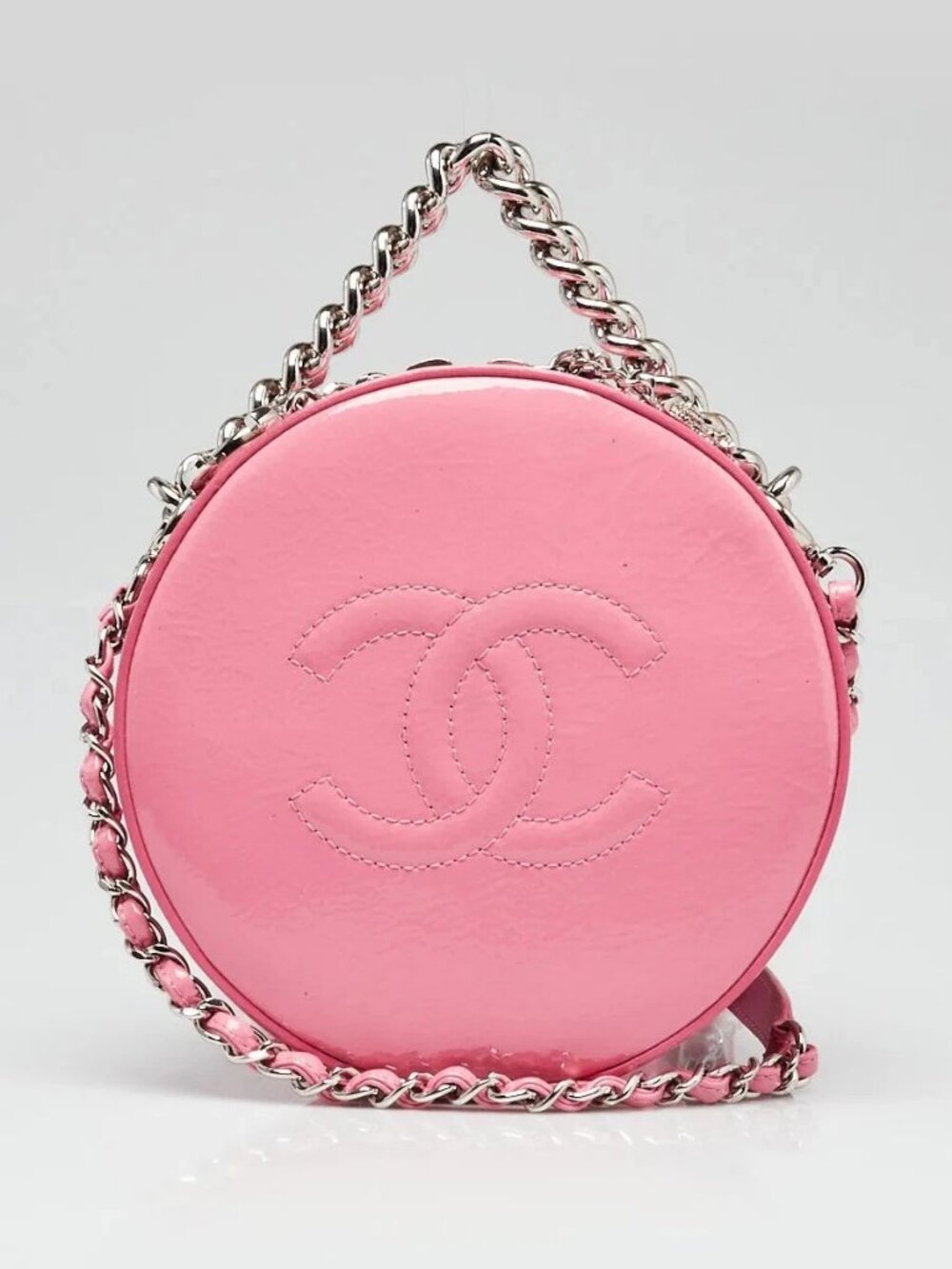 Chanel Pink Patent Leather Round As Earth Bag